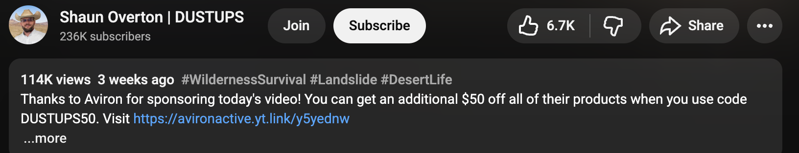 Screenshot showing tags on a YouTube video.
